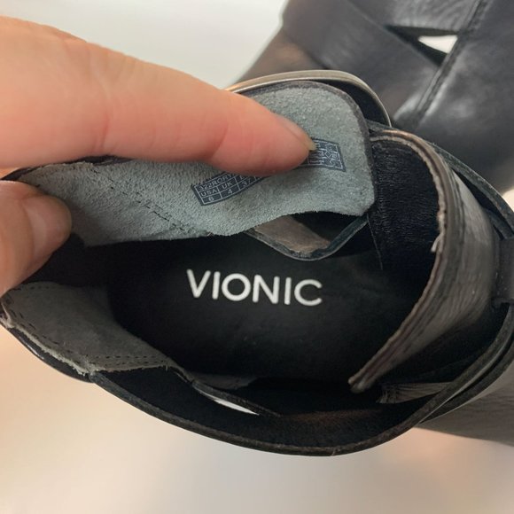 Vionic rory black leather buckle moto boot 6 - Picture 5 of 8